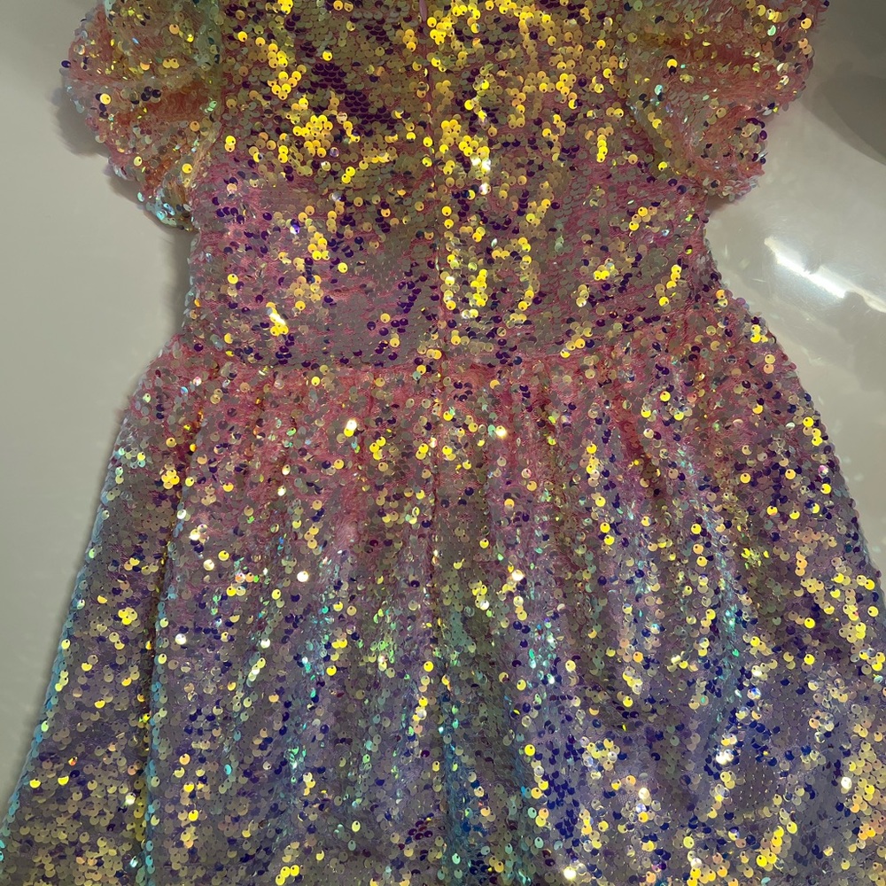 Lola & The Boys Pink Sequin Ombré Dress - size 6